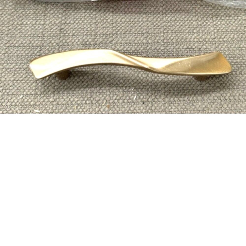 Mid-Century Modern AJAX Gold Brass Drawer Pulls –Set of 17 Bowtie Handles NOS
